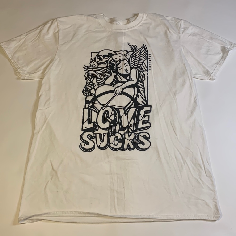 White graphic tee